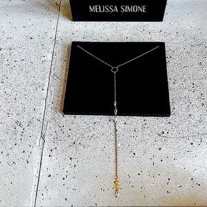 MELISSA SIMONE THREE STONE LARIAT NECKLACE NWT